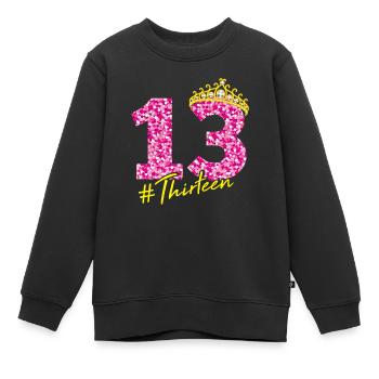 13e anniversaire de la couronne de l'adolescent - Sweat Premium enfant bio - noir - Devant - AI Model Kid Female (0cm)