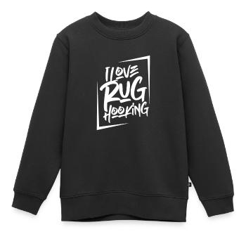Ich liebe Teppichhäkeln Geschenk Häklerin Teppich - Kinder Premium Organic Sweatshirt - Schwarz - Vorne - AI Model Kid Female (0cm)