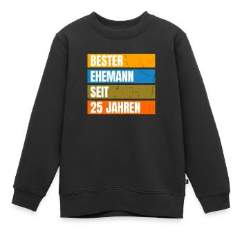 Silberhochzeit Silberne Hochzeit - Kinder Premium Organic Sweatshirt - Schwarz - Vorne - AI Model Kid Female (0cm)