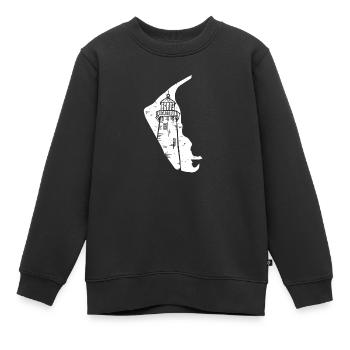 Île de la mer du Nord d'Amrum - Sweat Premium enfant bio - noir - Devant - AI Model Kid Female (0cm)