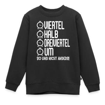 Ossi Ostdeutsche Uhrzeit Ossi Viertel Halb Um Uhr - Kinder Premium Organic Sweatshirt - Schwarz - Vorne - AI Model Kid Female (0cm)