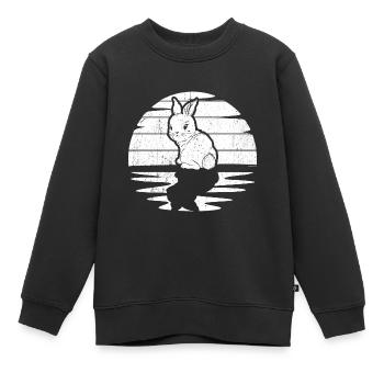 Artistic Rabbit Graphic Design Awesome Rabbit Art - Kinder Premium Organic Sweatshirt - Schwarz - Vorne - AI Model Kid Female (0cm)