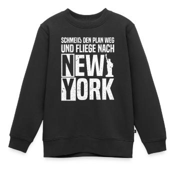 New York New Yorker - Kinder Premium Organic Sweatshirt - Schwarz - Vorne - AI Model Kid Female (0cm)