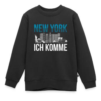 New York - Kinder Premium Organic Sweatshirt - Schwarz - Vorne - AI Model Kid Female (0cm)