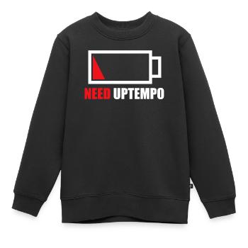 Cadeau Uptempo Techno 200 BPM - Sweat Premium enfant bio - noir - Devant - AI Model Kid Female (0cm)