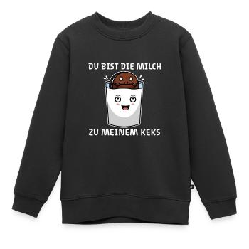 Du bist die Milch zu meinem Keks - Kinder Premium Organic Sweatshirt - Schwarz - Vorne - AI Model Kid Female (0cm)