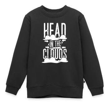 Kopf in den Wolken - Kinder Premium Organic Sweatshirt - Schwarz - Vorne - AI Model Kid Female (0cm)