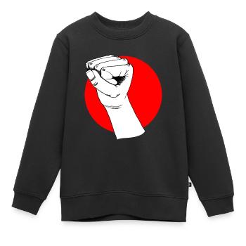 Hand freedom - Kinder Premium Organic Sweatshirt - Schwarz - Vorne - AI Model Kid Female (0cm)