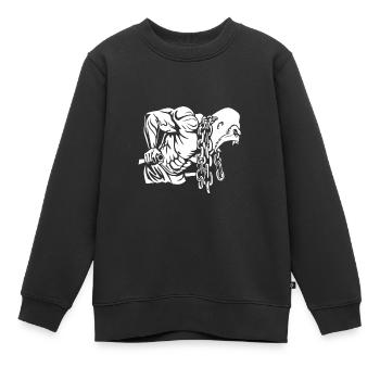 Ketten-Gorilla – Keine Grenzen - Kinder Premium Organic Sweatshirt - Schwarz - Vorne - AI Model Kid Female (0cm)