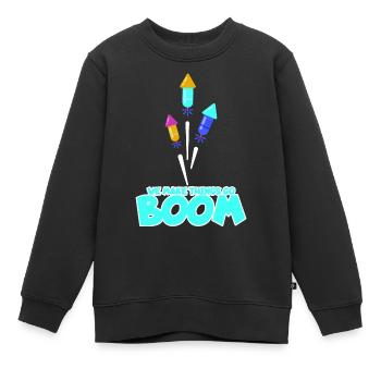 Fête du Nouvel An Fireworks Sylvster - Sweat Premium enfant bio - noir - Devant - AI Model Kid Female (0cm)