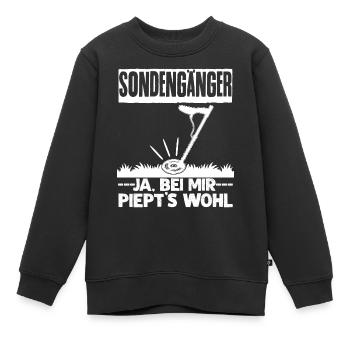 Sondeln piepen- lustiger Spruch - Kinder Premium Organic Sweatshirt - Schwarz - Vorne - AI Model Kid Female (0cm)