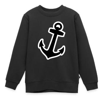 Anker - Kinder Premium Organic Sweatshirt - Schwarz - Vorne - AI Model Kid Female (0cm)
