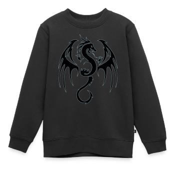 dragon tribal - Kinder Premium Organic Sweatshirt - Schwarz - Vorne - AI Model Kid Female (0cm)