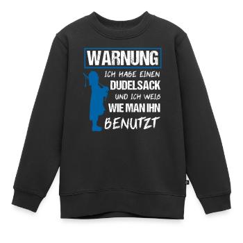Dudelsack Dudelsackspieler Dudelsäcke Geschenk - Kinder Premium Organic Sweatshirt - Schwarz - Vorne - AI Model Kid Female (0cm)