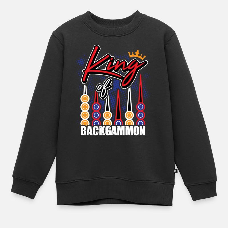 Backgammon Backgammon Spiel Backgammon King - Kinder Premium Organic Sweatshirt - Schwarz