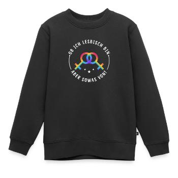 LGBT Regenbogen Bi Lesbisch Schwul Transgender - Kinder Premium Organic Sweatshirt - Schwarz - Vorne - AI Model Kid Female (0cm)