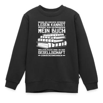 Bücher Lesen Gesellschaft - Kinder Premium Organic Sweatshirt - Schwarz - Vorne - AI Model Kid Female (0cm)