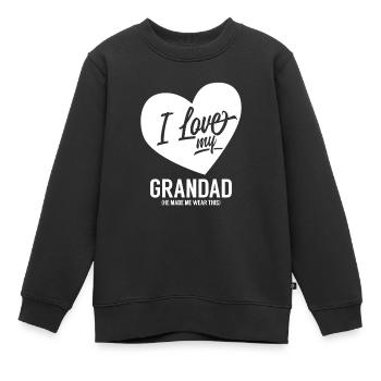 J'aime mon grand-père, meilleur grand-père, grand-père - Sweat Premium enfant bio - noir - Devant - AI Model Kid Female (0cm)