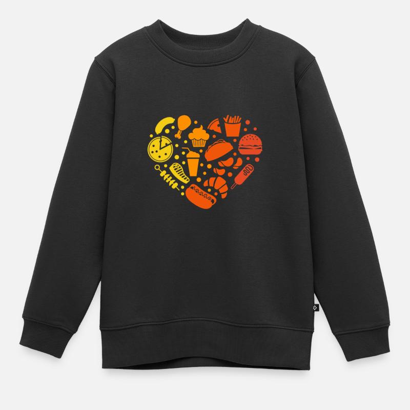 Fast food - Sweat Premium enfant bio - noir