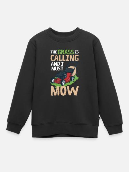 Lawn Mower Lawn Care - Kids Premium Organic Sweatshirt - black