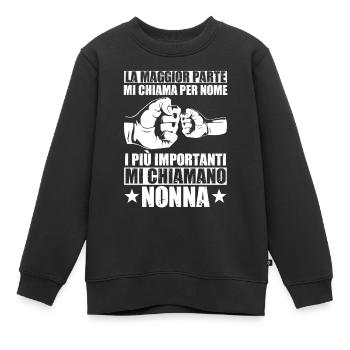 Nonna Nonnina Donna Anziana Nonne Bisnonna - Kinder Premium Organic Sweatshirt - Schwarz - Vorne - AI Model Kid Female (0cm)