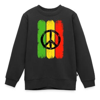 Jamaïque Hippie Peace Sign Rastas Jamaïque - Sweat Premium enfant bio - noir - Devant - AI Model Kid Female (0cm)