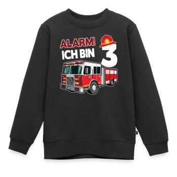 Feuerwehrauto Junge 3. Geburtstag Feuerwehrmann 3 - Kinder Premium Organic Sweatshirt - Schwarz - Vorne - AI Model Kid Female (0cm)