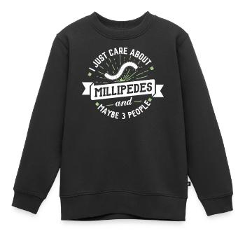 Mille-pattes Je me soucie juste des mille-pattes - Sweat Premium enfant bio - noir - Devant - AI Model Kid Female (0cm)