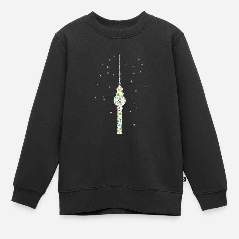 Berlin Tower Berliner Fernsehturm - Kinder Premium Organic Sweatshirt - Schwarz