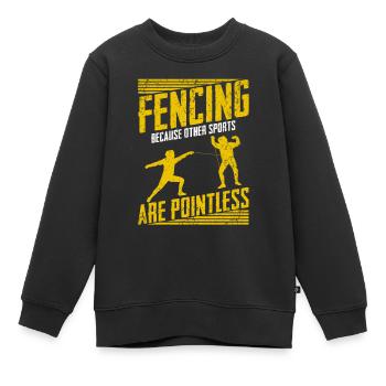 Escrime sabre combat sport escrime épée duel - Sweat Premium enfant bio - noir - Devant - AI Model Kid Female (0cm)
