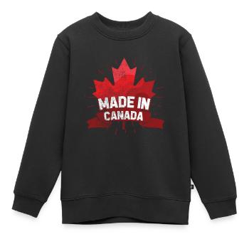 Né au Canada - Sweat Premium enfant bio - noir - Devant - AI Model Kid Female (0cm)