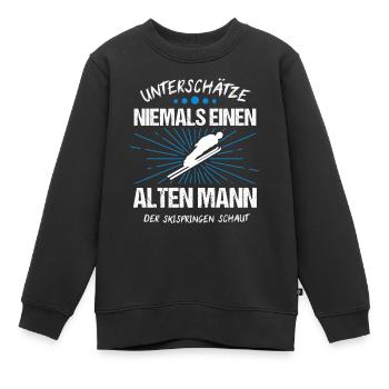 Skispringen Skispringer Skifliegen Geschenk - Kinder Premium Organic Sweatshirt - Schwarz - Vorne - AI Model Kid Female (0cm)