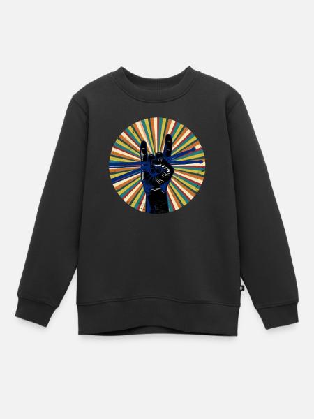 Schlagzeug Drumsticks - Kinder Premium Organic Sweatshirt - Schwarz
