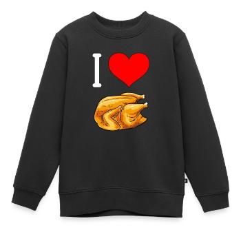 Broiler Roast Chicken Grilled Chicken BBQ Chicken Chicken - Kids Premium Organic Sweatshirt - black - Front - AI Model Kid Female (0cm)