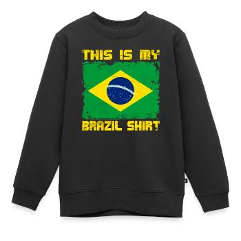 Ma chemise Brésil - Sweat Premium enfant bio - noir - Devant - AI Model Kid Female (0cm)
