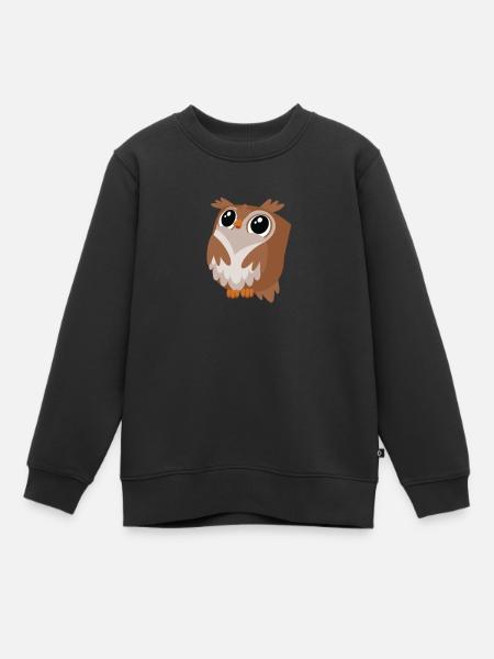 Eule - Kinder Premium Organic Sweatshirt - Schwarz