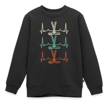 Bâton de hockey ECG Hockey Heartbeat - Sweat Premium enfant bio - noir - Devant - AI Model Kid Female (0cm)