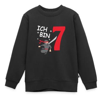 Kinder Geschenk 7. Geburtstag 7 Jahre Jungen - Kinder Premium Organic Sweatshirt - Schwarz - Vorne - AI Model Kid Female (0cm)
