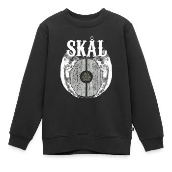 Viking Viking Valhalla Odin Thor Teutonic Wolf - Kids Premium Organic Sweatshirt - black - Front - AI Model Kid Female (0cm)