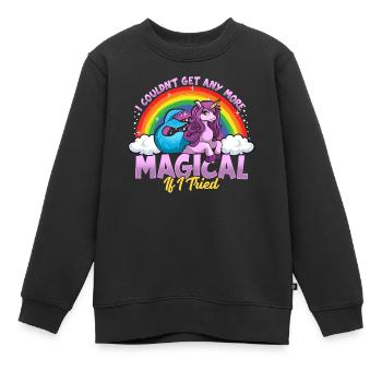 Licorne magique sirène Mernicorn Rainbow - Sweat Premium enfant bio - noir - Devant - AI Model Kid Female (0cm)