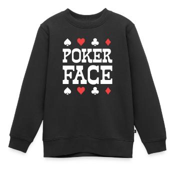 Poker Gambling Face Cards - Kids Premium Organic Sweatshirt - black - Front - AI Model Kid Female (0cm)
