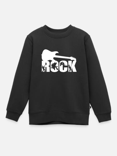 Rock Rock Musik Rocker Rock Gitarre - Kinder Premium Organic Sweatshirt - Schwarz