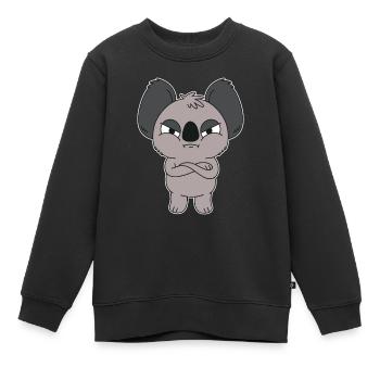 Koala en colère - Sweat Premium enfant bio - noir - Devant - AI Model Kid Female (0cm)