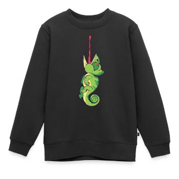 Caméléon - Sweat Premium enfant bio - noir - Devant - AI Model Kid Female (0cm)