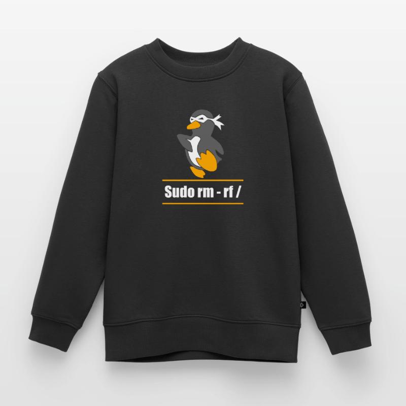Tux Linux Pinguin Sudo Rm Rf Computerfreak Hacker Kinder Premium Organic Sweatshirt