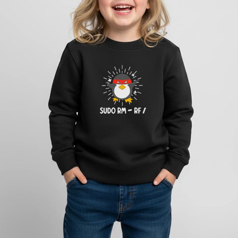 Tux Linux Pinguin Sudo Rm Rf Computerfreak Hacker Kinder Premium Organic Sweatshirt
