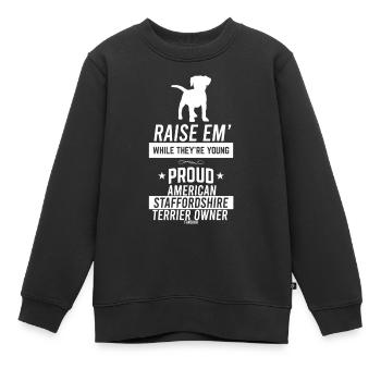 amateurs de chiens américains stafford - Sweat Premium enfant bio - noir - Devant - AI Model Kid Female (0cm)