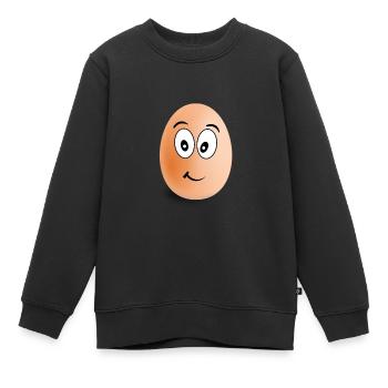 EI - EGG - Kinder Premium Organic Sweatshirt - Schwarz - Vorne - AI Model Kid Female (0cm)