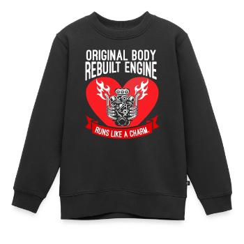 Original Body rebuilt engine Heart Surgery Heart - Kids Premium Organic Sweatshirt - black - Front - AI Model Kid Female (0cm)
