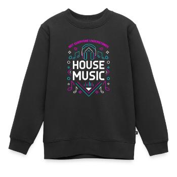 Musique house - Sweat Premium enfant bio - noir - Devant - AI Model Kid Female (0cm)